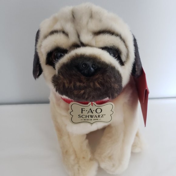 FAO Schwarz Other - Plush Pug Dog New FAO Schwarz